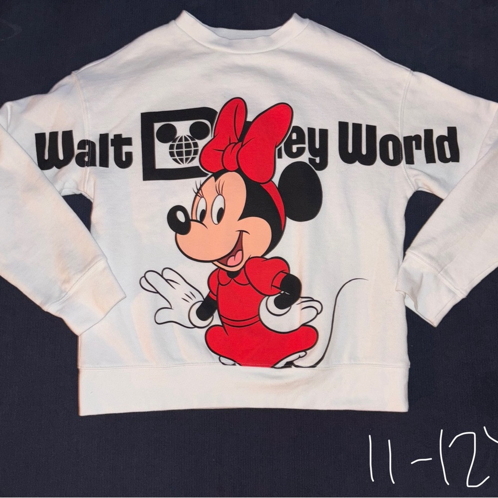 Disney Kids Minnie Mouse White and Red spirit jersey sweater
